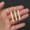 Wholesale PVD Coated Real Gold Plated 18K Customization Laser Engraving Solid Color 304 Stainless Steel Simple Style Waterproof Non Tarnish Bangle