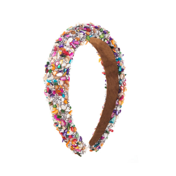 Wholesale exaerated Baroque colorful crystal candy snge wide-brimmed hairband headband jewelry hair aessories