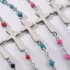 Simple Style Cross Stainless Steel Enamel Plating Bracelets