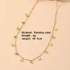 Wholesale 304 Stainless Steel Round Water Droplets Eye PVD Coated Rhinestones Shell 18K Real Gold Plated Cute Sweet Waterproof Non Tarnish Inlay Gold Bracelets Necklace