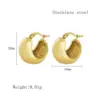 Wholesale PVD Coated Real Gold Plated 18K Gold Geometric 304 Stainless Steel Simple Style Waterproof Non Tarnish Huggie Earrings
