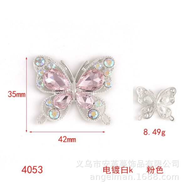 Wholesale Single-sided alloy diamond butterfly diy phone case car air outlet hairpin brooch corsage accessories crystal