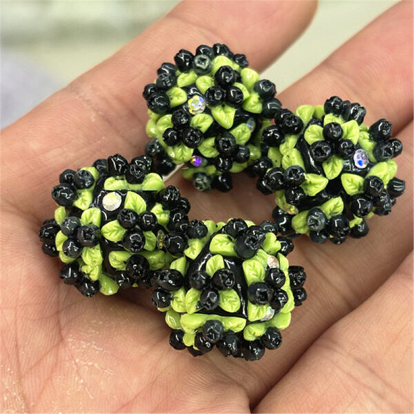 Wholesale Kindergarten Cross-Border Cartoon Colorfulful Small Flowers Straight Hole Beads DIY Beaded Pen Mobile Phone Chain Keychain Car Hanging and Other Accessories