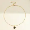 Wholesale Elegant Vintage Heart Shell Necklace Earring Jewelry Set Stainless Steel Gold Plated Cable Chain Classic Style For Women