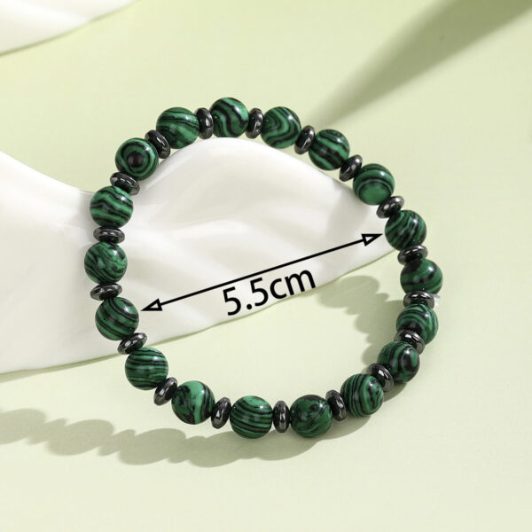Wholesale New Green Peacock Beaded Bracelet Cross-Border Hot Selling Punk Style Men's Round Bead Beaded Bracelet Street Stall Batch Goods