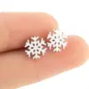 PVD Coated 18K Gold Real Gold Plated Snowflake 304 Stainless Steel Fashion Waterproof Non Tarnish Ear Studs