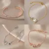 Fashion Round Flower Butterfly Copper Inlay Shell Zircon Bracelets