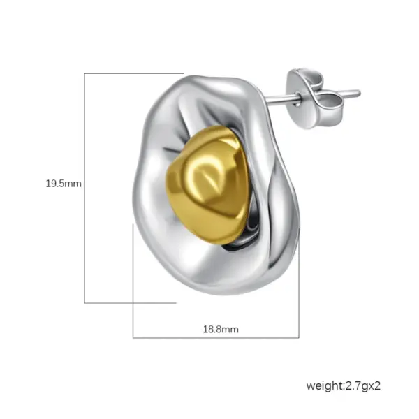 Wholesale 201 Stainless Steel Geometric Electroplated 18K Real Gold Plated Retro Classic Style Waterproof Non Tarnish Plating Drop Earrings Ear Studs