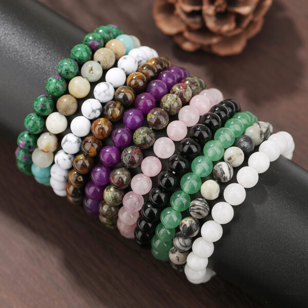 Wholesale Unisex Retro Ethnic Style Beaded Crystal Bracelet Exquisite Tiger Eye Rose Quartz Black Agate Amethyst Bracelet for Women