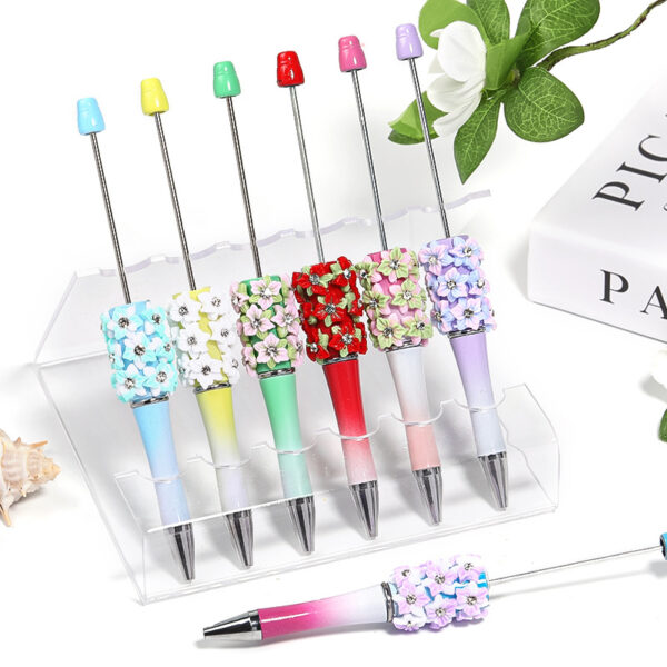 Wholesale Heavy Industry DIY Beadable Pen Camellia Resin Rose Bead Pen