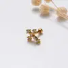 1 Piece Halloween Sweet Simple Style Cross Snake Spider Plating Inlay Copper Zircon Cartilage Earrings