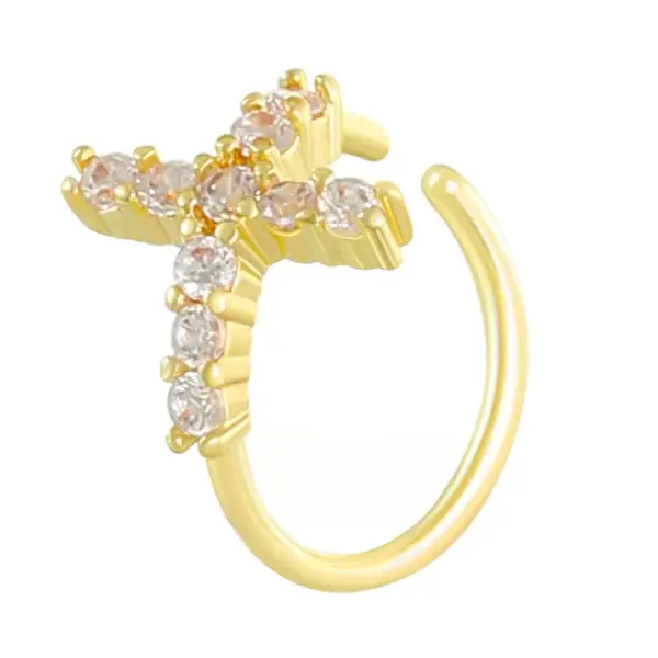 Wholesale 1 Piece Nose Rings & Studs Simple Style Classic Style Solid Color Copper Inlay Zircon Nose Rings & Studs Nose Pin