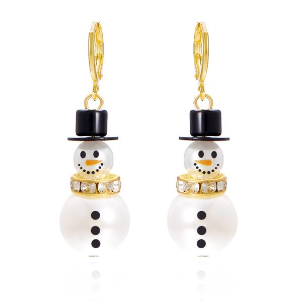 oly-ac29214805b0897da7d802d39310907f Wholesale Christmas cross-border earrings fashion Joker European and American new Christmas diamond snowflake pearl hat snowman earrings women