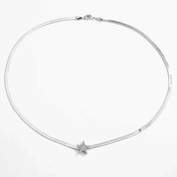 Wholesale Fashion Heart Stainless Steel Copper Plating 18K Gold Plated Necklace