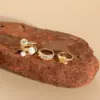 Wholesale Elegant Luxurious Classic Style Geometric Star Copper Plating Inlay Artificial Pearls 14k Gold Plated Open Ring