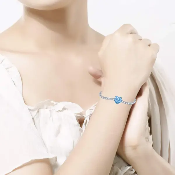 Wholesale Colorful Heart Shape Dragon Gem Rhinestone Copper Fashion Bracelets