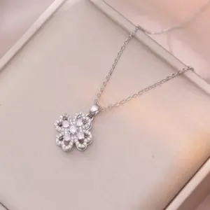 X3165 Steel Pink Rotating Necklace