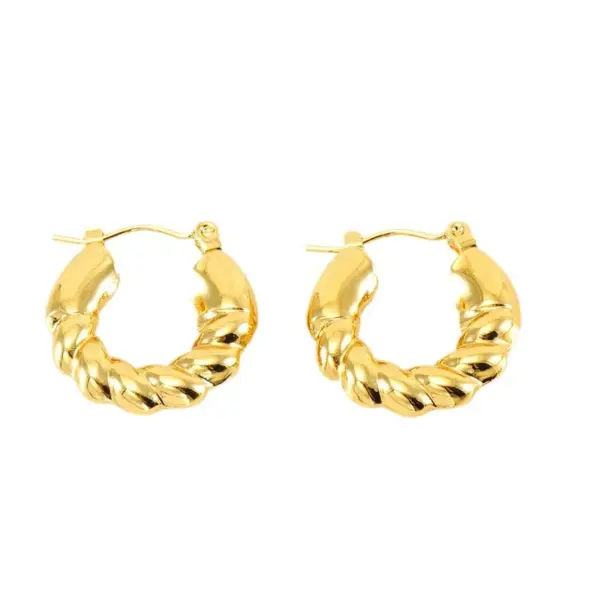 Wholesale 1 Pair Simple Style Geometric 304 Stainless Steel 18K Gold Plated Hoop Earrings Ear Studs