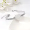 304 Stainless Steel Heart Shape PVD Coated Stone-Free 18K Real Gold Plated Simple Style Waterproof Non Tarnish Rose Gold Sier Yellow Bracelets