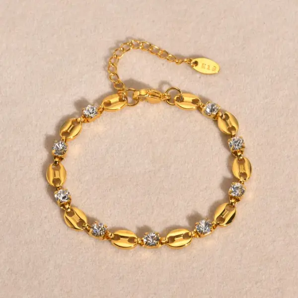 Wholesale Ion Plating (IP) Real Gold Plated 18K Cross Square Heart Shape 201 Stainless Steel IG Style Waterproof Non Tarnish Bracelets
