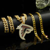 Wholesale Diamond Eagle Head Necklace Hip Hop Cuban Chain Bracelet Set