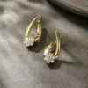 Wholesale 1 Pair Elegant Lady XUPING Geometric Plating Copper Zirconia 18K Gold Plated Ear Studs