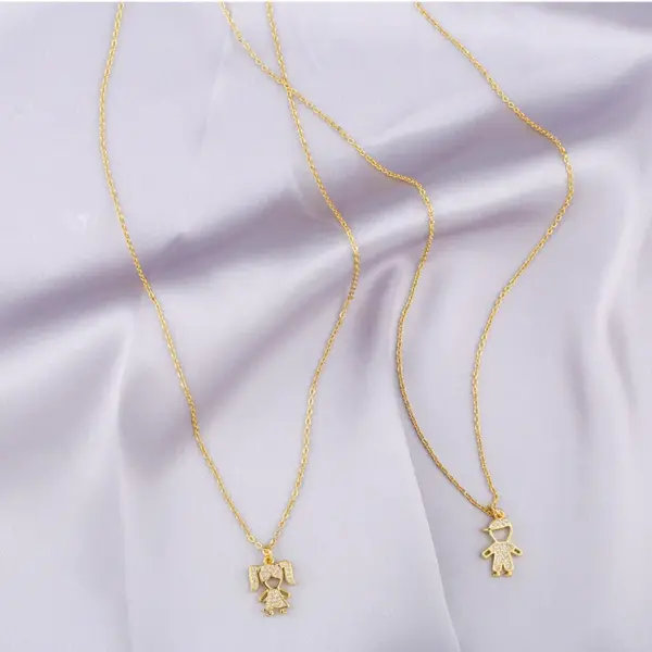 Wholesale Jewelry Vacation Simple Style Doll Copper Diamond Cable Chain Necklace