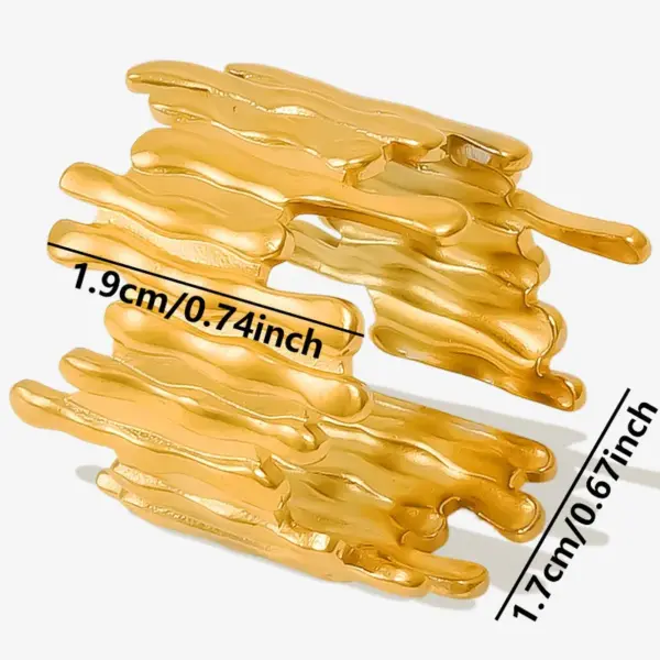 Wholesale Ion Plating (IP) Real Gold Plated 18K Gold Geometric 304 Stainless Steel Elegant Simple Style Streetwear Waterproof Non Tarnish Open Rings