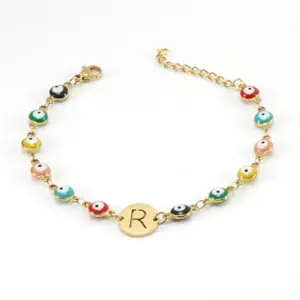 E414-Gold Cross Bracelet-KN0248-MI-N200029R / 18k gold plating