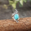 Wholesale Cross-Border New Retro Style Creative Open Inlaid Synthetic Turquoise Fashion Alloy Ring Jewelry