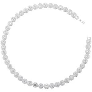 White Gold Color 8.5mm round Diamond Necklace