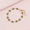 Wholesale Water Plating 18K Gold Plated Flower Stainless Steel Basic 304 Stainless Steel Bracelets