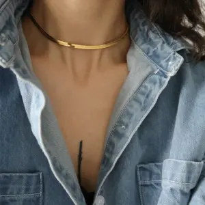 Wholesale Fashion Solid Color Titanium Steel Necklace 1 Piece