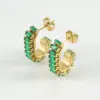 Wholesale 1 Pair Fashion U Shape Plating Inlay 304 Stainless Steel Rhinestones 18K Gold Plated Stainless Steel Earrings