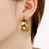 Wholesale PVD Coated 18K Gold Plated Geometric Stainless Steel Simple Style Waterproof Non Tarnish Earrings