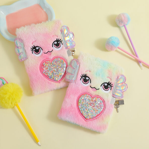 Wholesale Cartoon plush notebook with a giant fish and a lock