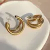 Wholesale 1 Pair Retro Simple Style C Shape Plating Titanium Steel Ear Studs