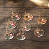 Wholesale Christmas-themed gold round earrings