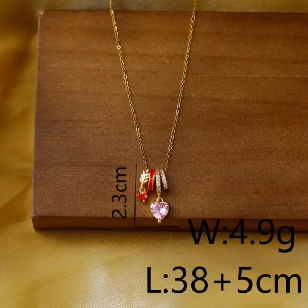 Wholesale Vacuum Plating 16K Gold Plated 18K Gold Plated Sunflower Heart Shape 304 Stainless Steel Sweet Commute 304 Stainless Steel Lobster Trigger Clasp Closure Pendant Necklace