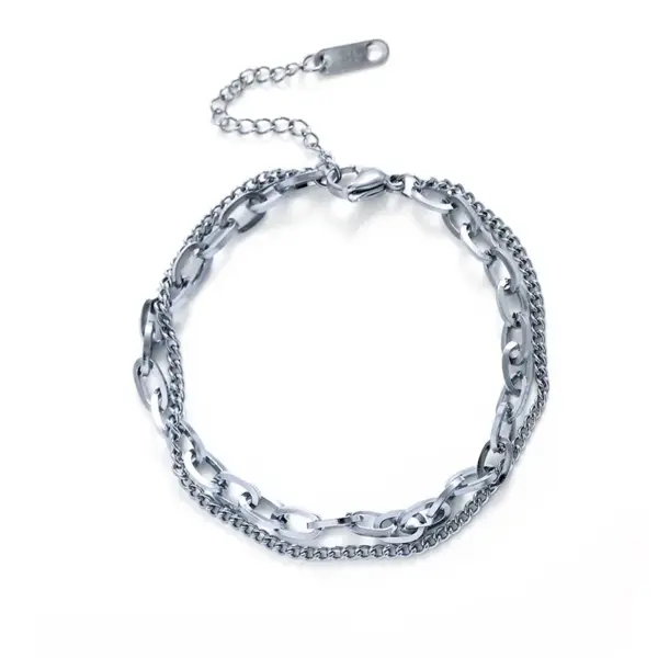 Vintage Style Geometric 304 Stainless Steel 18K Gold Plated Stainless Steel Bracelets In Bulk