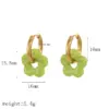 Wholesale PVD Coated Real Gold Plated 18K Gold Flower 304 Stainless Steel IG Style Sweet Waterproof Non Tarnish Earrings