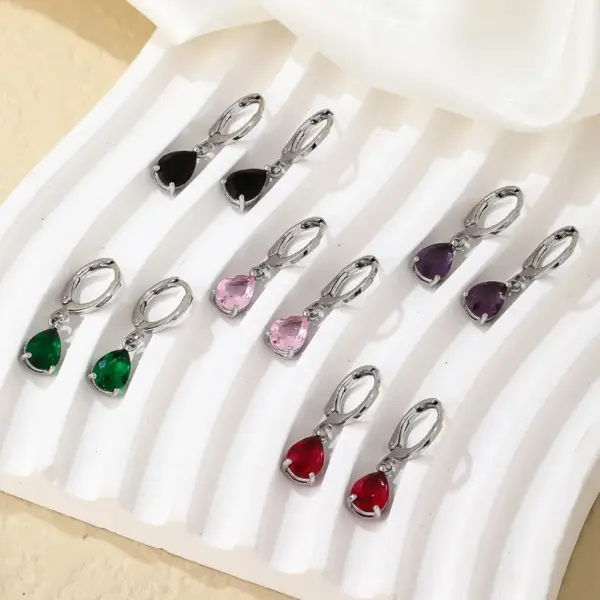 Wholesale 1 Pair Casual Vintage Style Simple Style Water Droplets Plating Inlay 304 Stainless Steel Copper Zircon Gold Plated Drop Earrings