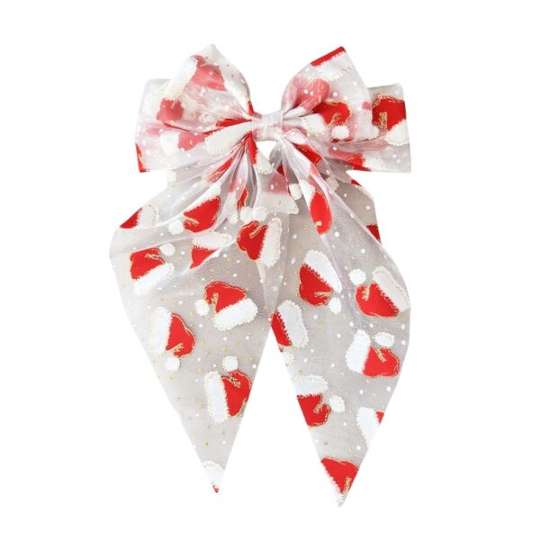 Wholesale Cross-border best-selling Christmas hair accessories, Santa hats, mesh bows, spring clips, snowman hair clips, holiday gift headwear.