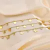 Wholesale PVD Coated Real Gold Plated Triangle Square Water Droplets 201 Stainless Steel Fairy Style Simple Style Waterproof Non Tarnish 201 Stainless Steel Necklace