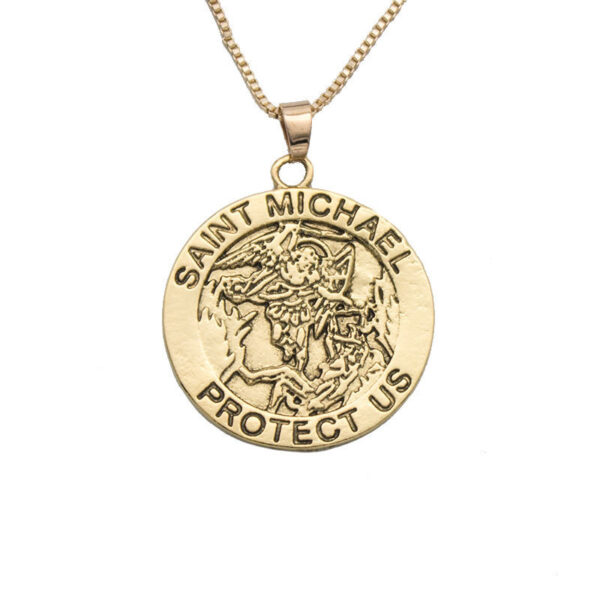 oly-ac7f3352b9d1dae330d0f602c4dff8a4 Wholesale Round Angel Medal Religious Necklace
