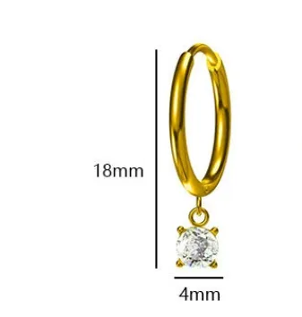 Wholesale 1 Pair Simple Style Geometric Inlay Titanium Steel Zircon Earrings