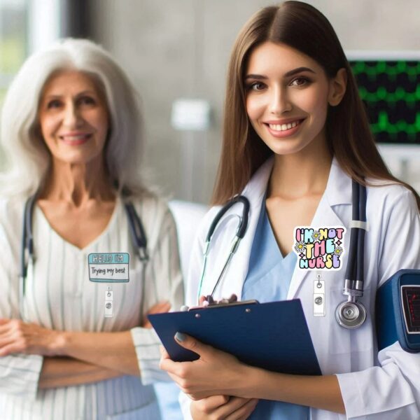 Wholesale Cross-border Hot-selling Doctors and Nurses Acrylic Easy-pull Buckle Set Medical Chest Card Accessories Retractable Work Card Clip