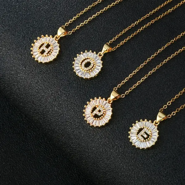 Wholesale Water Plating 18K Gold Plated Real Gold Plated Letter 304 Stainless Steel Copper Fashion Waterproof Non Tarnish 304 Stainless Steel Necklace