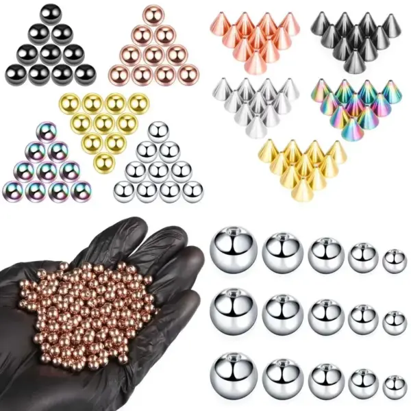 Wholesale 316 Precision 316L Stainless Steel Cone-Shaped Pointed Anti-Rust Anti-Corrosion Safety National Standard Material Ball Wedding Birthday Party Jewelry Ear Cartilage Ring And Earrings