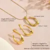 304 Stainless Steel Irregular Electroplating PVD Coated 18K Gold Plated Imitation Gold Casual Exaggerated Streetwear Twisted Rope Chain Gold Earrings Necklace Jewelry Set